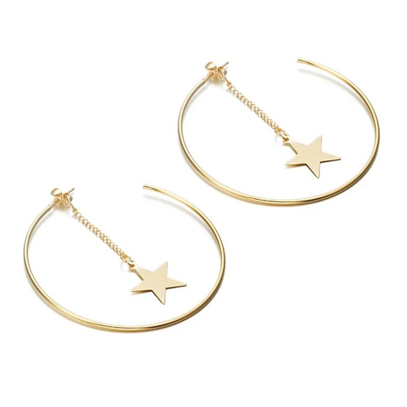 Star Loop Earrings - Picture 3 of 6